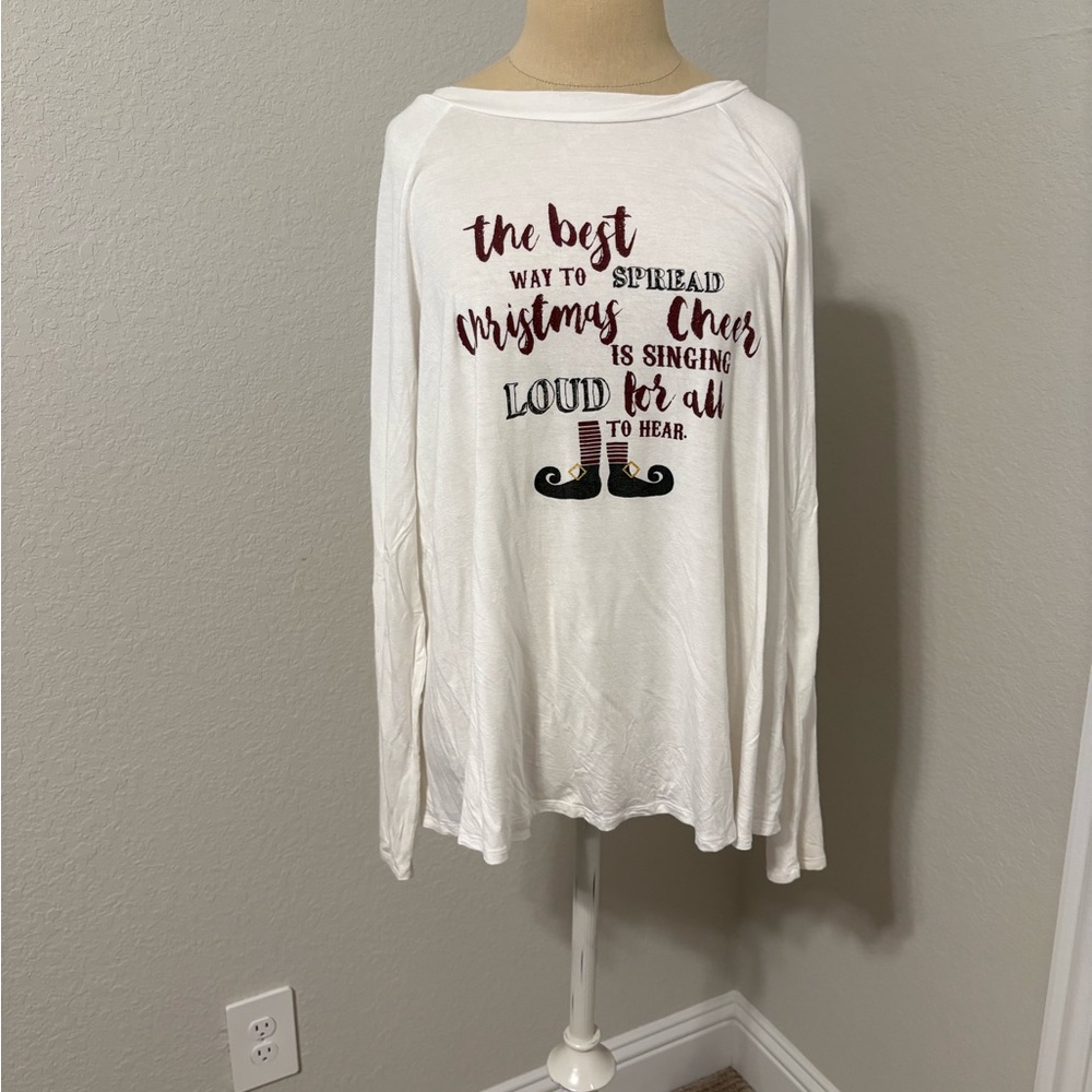 Altar'd State White Christmas Long Sleeve Tee